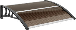 Outsunny Copertină Exterioară Impermeabilă și Anti-UV cu Placă Curbată, 75x120x23 cm, Maro și Negru | Aosom Romania (B70-011V02BN)