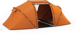 Outsunny Cort tunel pentru 4-6 persoane, cort de camping cu ușă, prelată la sol, impermeabil 2000mm, Portocaliu | Aosom Romania (A20-044V00OG) Cort