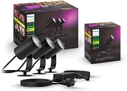Philips Hue Spoturi LED de gradina Philips Hue Lily, set 4 bucati, 590 lm, dimabile, negru (8721103090812)