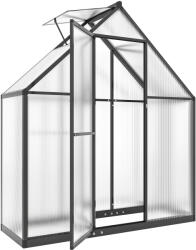 Outsunny Seră de grădină din aluminiu și policarbonat, cu fereastră reglabilă și ușă batantă, rezistentă la intemperii, transparent | Aosom Romania (84H-448V00BK)