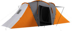 Outsunny Cort tunel, 2000mm rezistent la apă cort de camping pentru 4-6 persoane, cu 2 dormitoare și zonă de living geantă de transport Gri+Portocaliu | Aosom Romania (A20-344V00OG) Cort