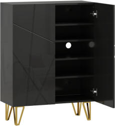HomCom Dulap pentru pantofi cu 2 uși, raft pentru pantofi, depozitare pentru pantofi cu 3 rafturi reglabile 72 x 31, 5 x 95 cm, Negru | Aosom Romania (837-469V90BK) Pantofar
