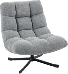 HOMCOM Fotoliu de salon fără brațe, scaun pivotant din țesătură chenille impermeabilă, șezut lat, 75 x 95 x 90 cm, gri | Aosom Romania (83B-541V00GY)