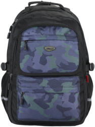 DACO Ghiozdan scoala Daco GH5011, 4 compartimente, 46 x 33 x 18 cm, Verde inchis/negru (GH5011)