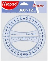  GRAPHIC 360°-os 12 cm-es műanyag szögmérő