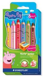 STAEDTLER Noris junior 140 Színes ceruza készlet jumbo hegyezővel Peppa malac 6 szín TS140C6L1 (TS140C6L1)