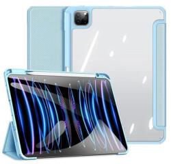 Apple iPad Pro 11 (2024 / 2025), mappa tok, Smart Case, légpárnás sarok, közepesen ütésálló, érintőceruza tartó, átlátszó hátlap, Dux Ducis Toby, kék - coolmobile