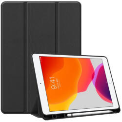 Apple iPad Air 13 (2024 / 2025), mappa tok, érintőceruza tartó, érintőceruza nélkül, Smart Case, Wooze Trifold Pencil Holder, fekete - coolmobile