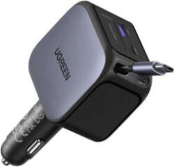 UGREEN Incarcator UGREEN Auto Cu Cablu USB-C EC604 (55910B) Nexode 145W 1 x USB-A - 2 x USB-C Negru (55910b)