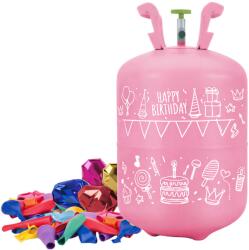 Ricokids 799001 Hélium palack 0, 20 m3, 30 léggömb és 40 m szalag, rózsaszínű