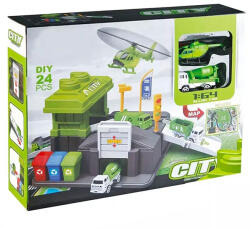 Raya Toys Parcare pentru copii și covoraș de joacă Raya Toys - Cu camion și elicopter (519123303)