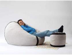  Pufrelax King Size Babzsák fotel + Lábtartó puff - Textil huzat - Memory Mix szivacspehely töltet - Angóra
