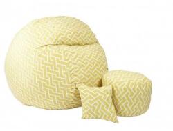  Pufrelax King Size Babzsák fotel + Lábtartó puff + Párna - Textil huzat - Memory Mix szivacspehely töltet - Zippity Yellow