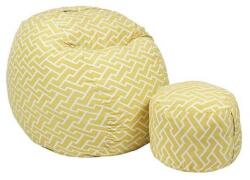  Pufrelax Matusalem Babzsák fotel + Lábtartó puff - Textil huzat - Memory Mix szivacspehely töltet -Zippity Yellow