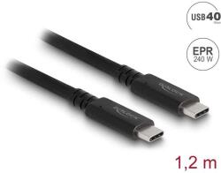 Delock USB4 40 Gbps koaxiális kábel 1, 2 m USB PD 3.1 kiterjesztett teljesítménytartomány 240 W (80009) - pepita