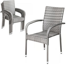 Deuba Scaune din polyrattan Comfort 4 bucăți - gri