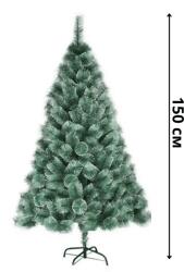  Елха 150 см. зелена с бели връхчета с метална стойка 6562-2