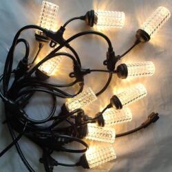  Външна водоустойчива светеща гирлянда, 5 м, енергоспестяващи 10 led, топло бяло, свързваща се К2