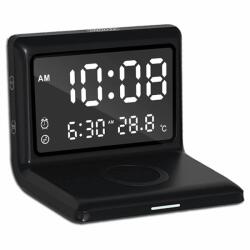 Realne 3 az 1-ben digitális ébresztőóra 15W vezeték nélküli töltővel, hőmérővel, tükörrel (RC-K-1626)