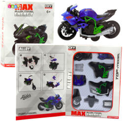 LEAN Toys Összeszerelhető motormodell zöld/kék színben (23174)