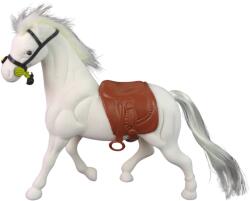 LEAN Toys Fehér ló barna nyereggel (13375)