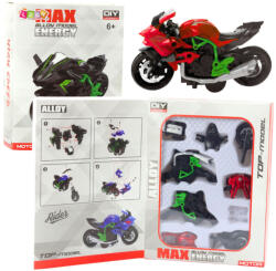 LEAN Toys Összeszerelhető motormodell zöld és piros színben (23172)