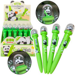 LEAN Toys Zöld panda mintás zselés toll, kék tinta (21548)