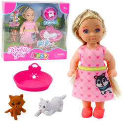 LEAN Toys Mini babakészlet kutyussal és cicával (24527)