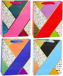 LEAN Toys Geometriai mintás ajándéktasak 32x26x12 cm (22236)