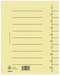 Donau Separatoare A4 carton manila 250 gsm cu index 1-10 100 buc maro deschis (DN-8610001-25)