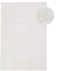 Flair Rugs Fehér kézi szövésű gyapjúkeverék szőnyeg 200x300 cm Sculptured Blocks - Flair Rugs