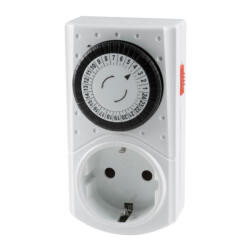 Somogyi Elektronic Kft GAO 0760S mechanikus beltéri időzítő óra, manuális bekapcsolási lehetőség, 30 perces intervallumok, naponta ismétlődő kapcsolások, 250 V, 3680 W (0760S)