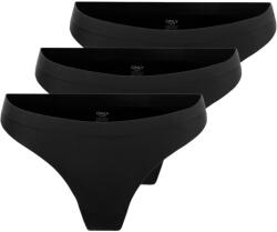 ONLY 3PACK tanga pentru femei ONLY fără cusături negre (15211630-Black) M (185437)