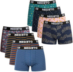 Nedeto 8PACK boxeri pentru bărbați Nedeto multicolori (8NBV4) L (184560)