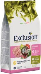 Exclusion Puppy Medium granule pentru căței de rase medii - pui, 3 kg