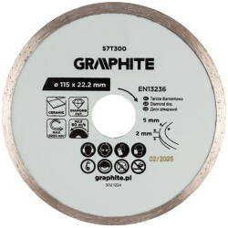 GRAPHITE Gyémánt Vágókorong 115*22, 2M Vizes (57T300)