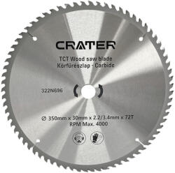 CRATER Körfűrészlap 350*30 / 72Fog Carbide (322N696)