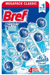 Bref WC illatosító golyós 3 x 50 g Power Aktiv Bref Ocean Breeze - papirx