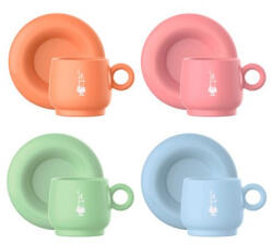 Bialetti Fruit Vibes - 4 darabos eszpresszó csésze és alátét készlet (60 ml) (3093897)