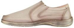 Nicolis Pantofi barbati, bej, casual, piele naturala, perforati, cu talpa joasa, Nicolis 200589-Bej (Marime: 39) (200589-Bej-39)