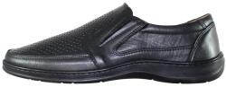 Nicolis Pantofi barbati, negru, casual, piele naturala, perforati, cu talpa joasa, Nicolis 200589-Negru (Marime: 40) (200589-Negru-40)