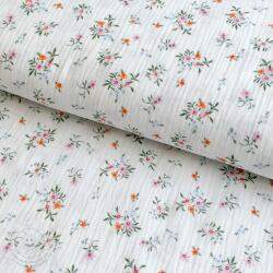  Dupla géz/muszlin Flowers white ORGANIC