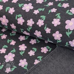  Szabadidő anyag fésült Flowers indigo melange
