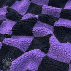  Kabát anyag TEDDY JACQUARD Checks purple