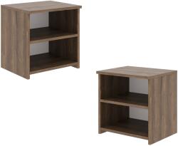 haaus Set 2 Noptiere Alma, O Polita, Stejar Bronz, 40 x 33 x 40 cm (929060)