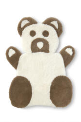 Wooline Covoraș panda din piele de oaie, alb/maro deschis Covor