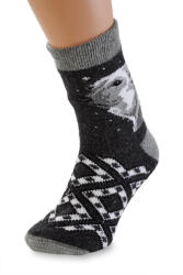 Wooline Șosete din lână, 100% lână, urs polar negru Mărime șosete: EUR 39-42