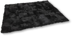 Wooline Covor din piele de oaie cu păr lung, negru 160 x 200 cm Covor