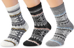 Wooline Set de șosete 3 în 1 cu motive norvegiene pentru bărbați, Lână Naturală 11 Velikost ponožek: EUR 44-47