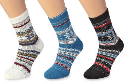 Wooline Set de șosete 3 în 1 cu motive norvegiene pentru dame, Wooline Natur moale Velikost ponožek: EUR 35-38